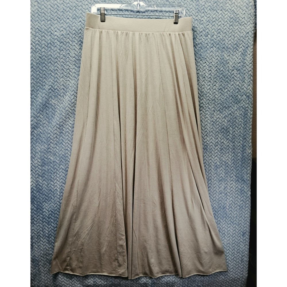Cato Woman Taupe Tan Jersey Knit Maxi Skirt Plus Size 14/16W Stretch Flowy